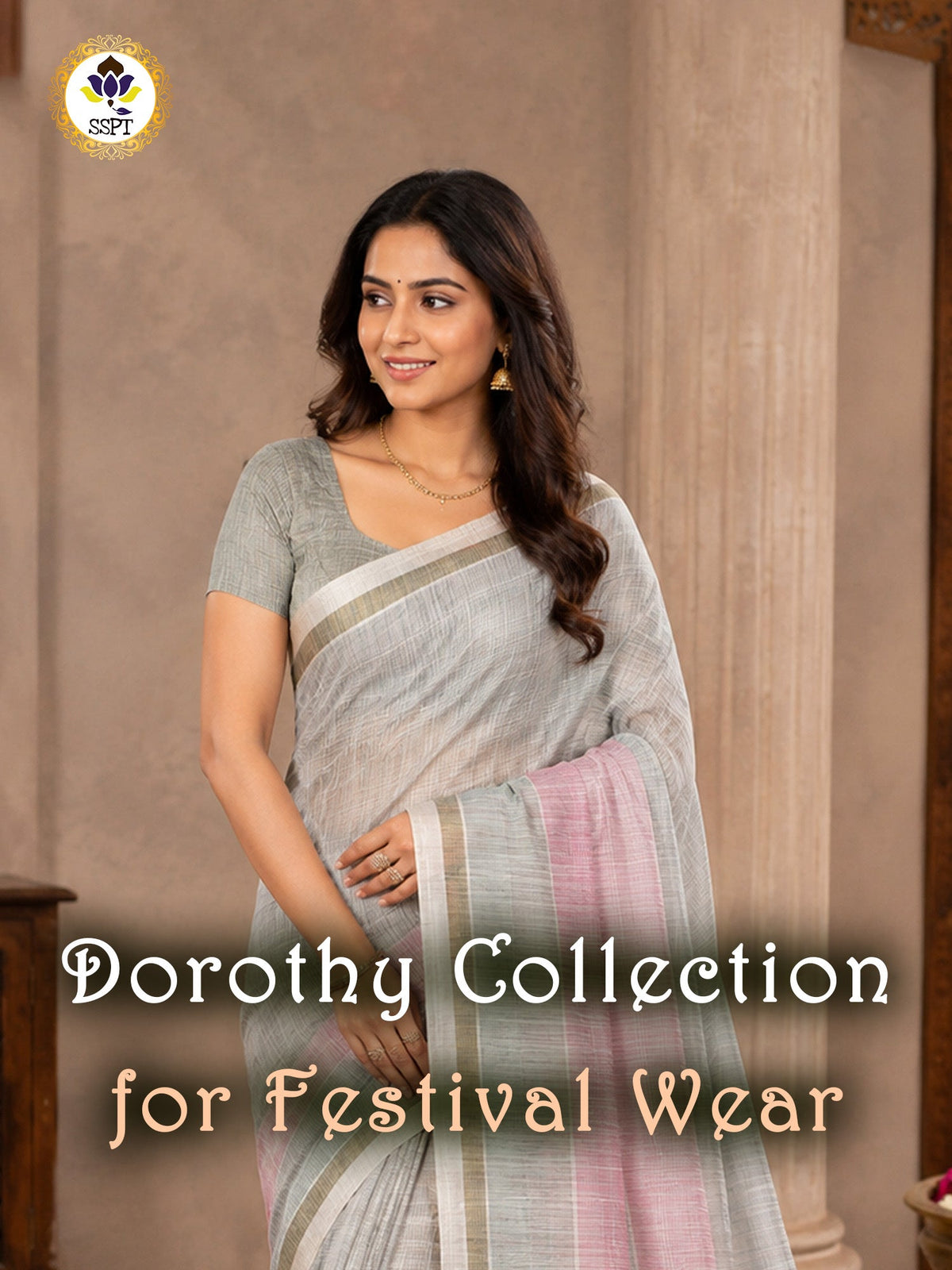 Dorothy Cotton Collection – Elegant plain cotton saree for women