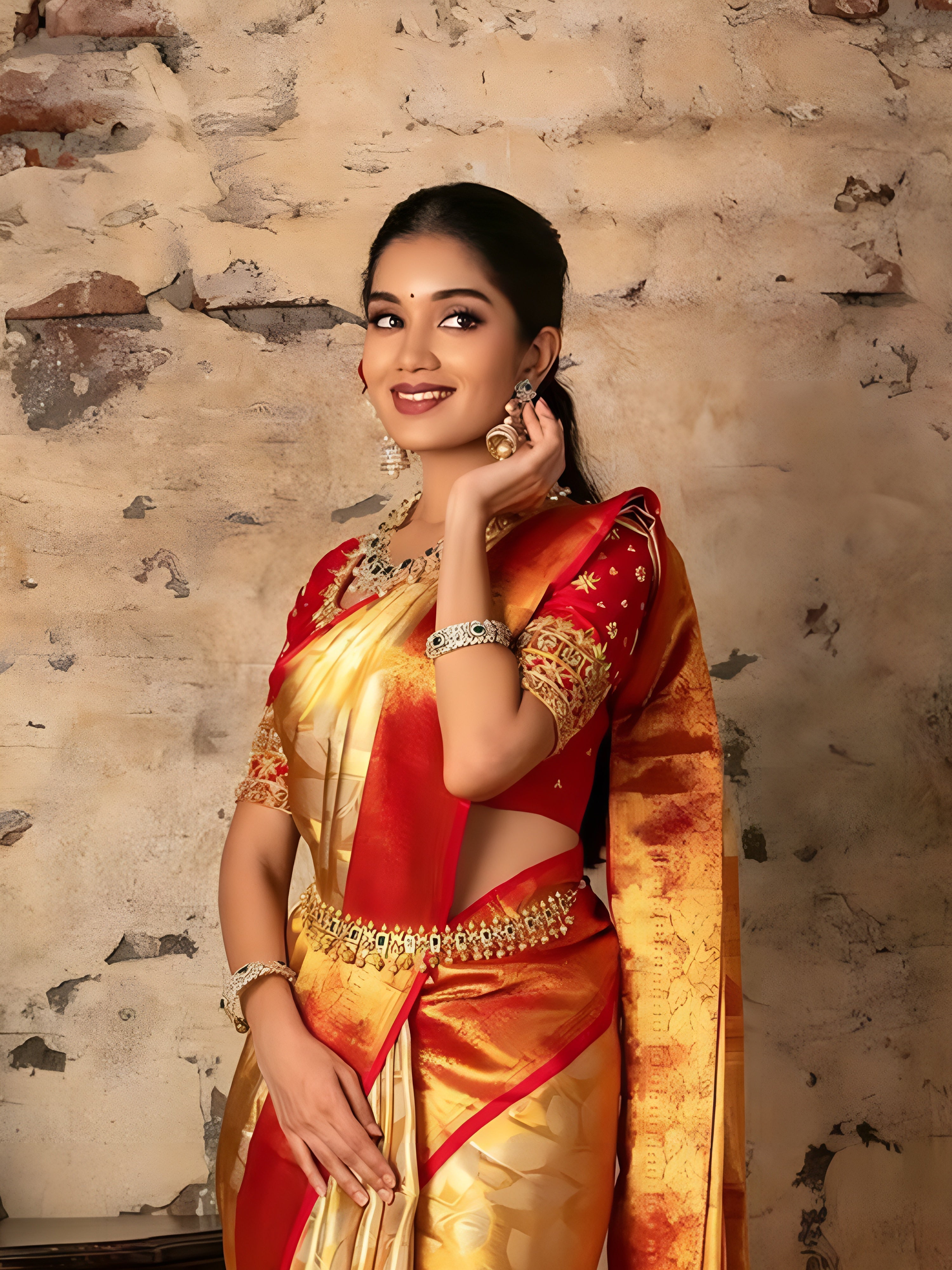 Premium Wedding Korvai Tissue Saree with rich traditional bridal design and elegant shimmering tissue fabric for weddings and festive occasions.