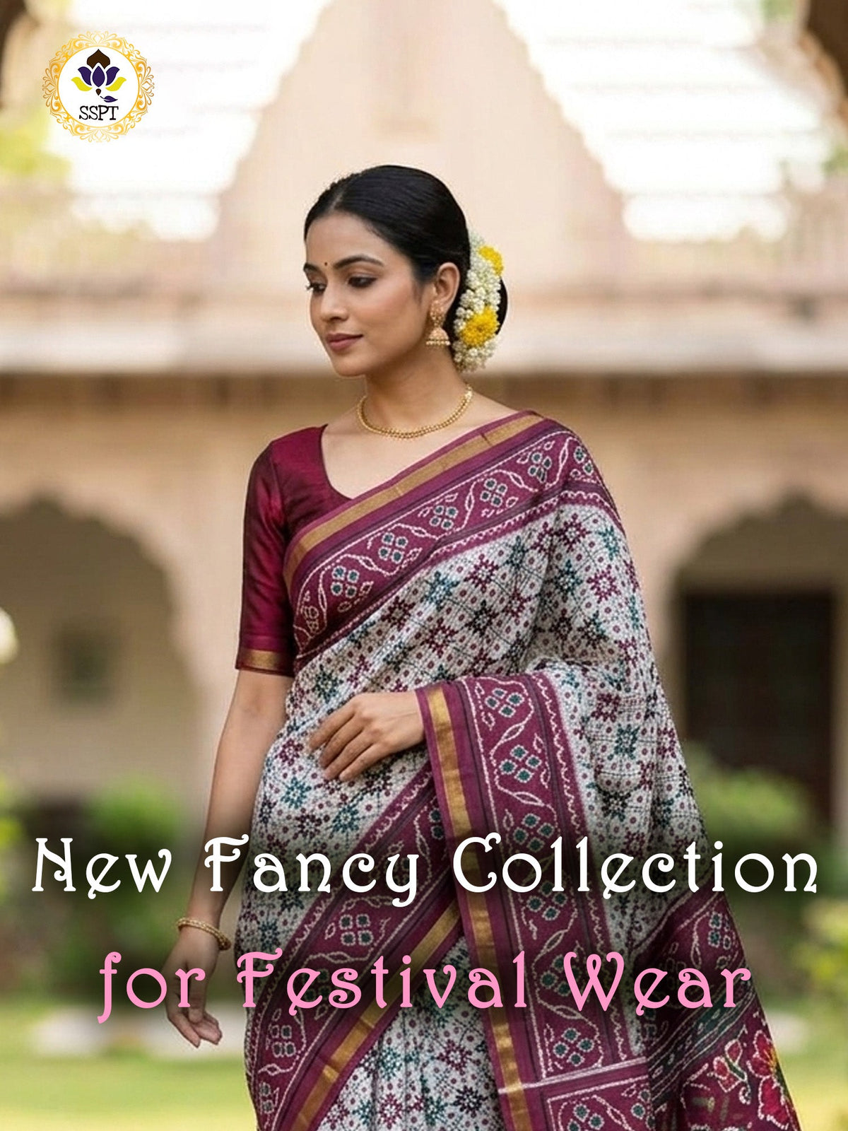 New Fancy Collection of Zari Work Sarees for Women at SSPTEX