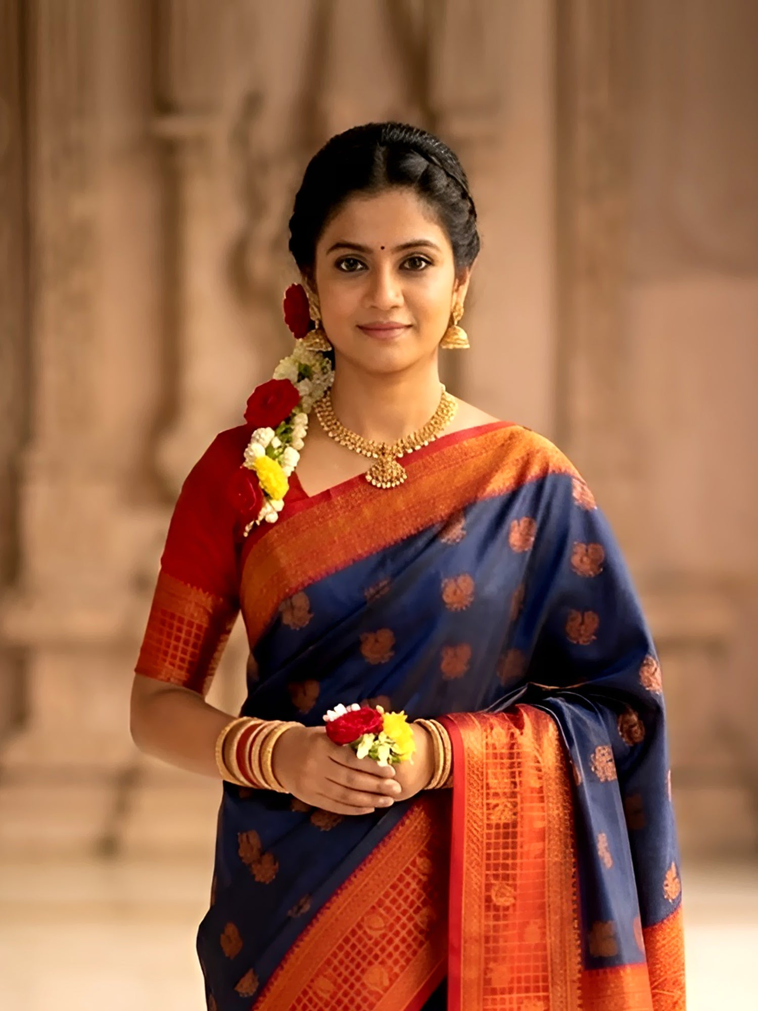 Mayil Putta soft zari saree for wedding wear