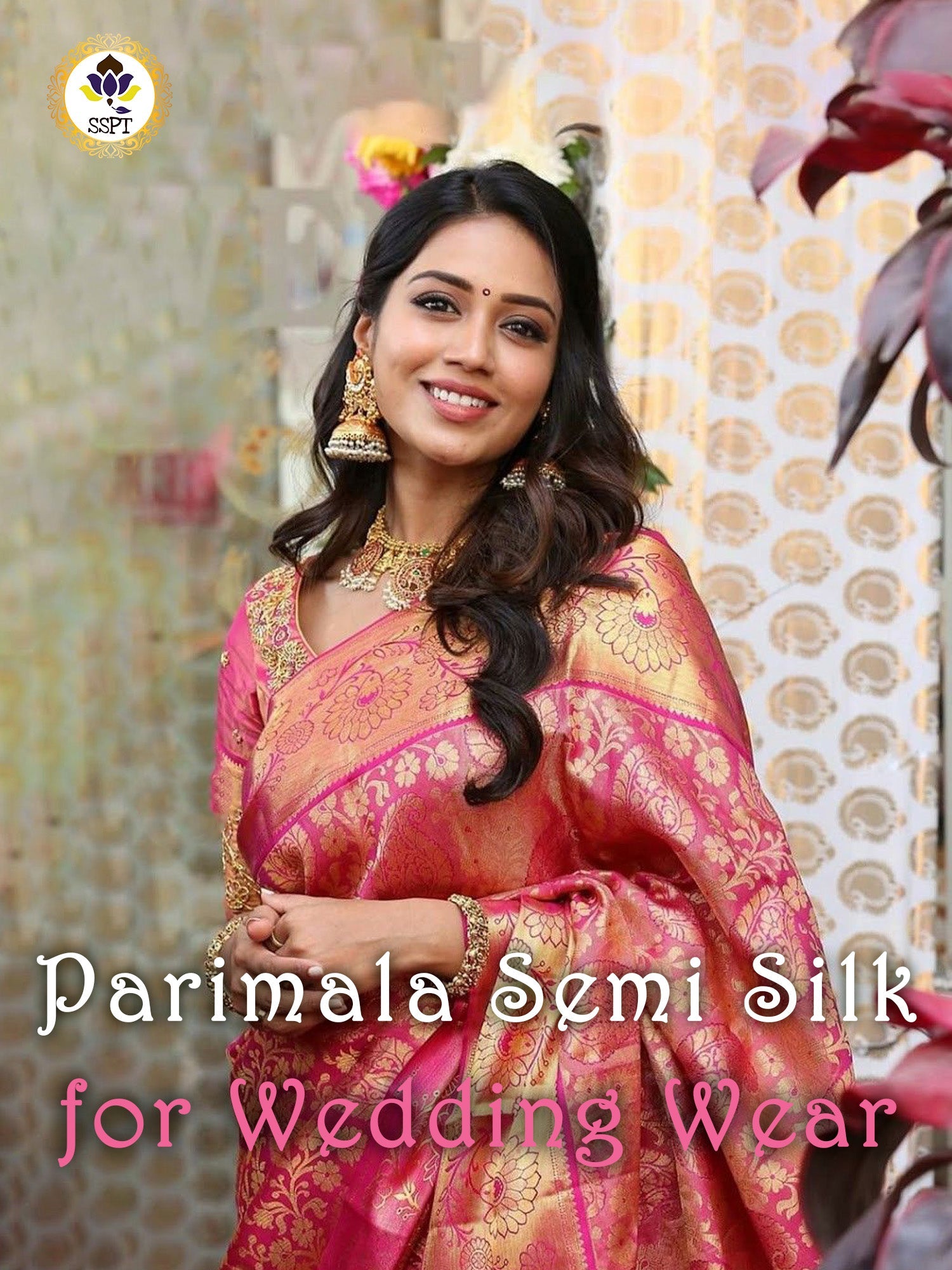 Parimala Semi Silk Saree for women featuring elegant traditional design suitable for weddings, festivals and special occasions