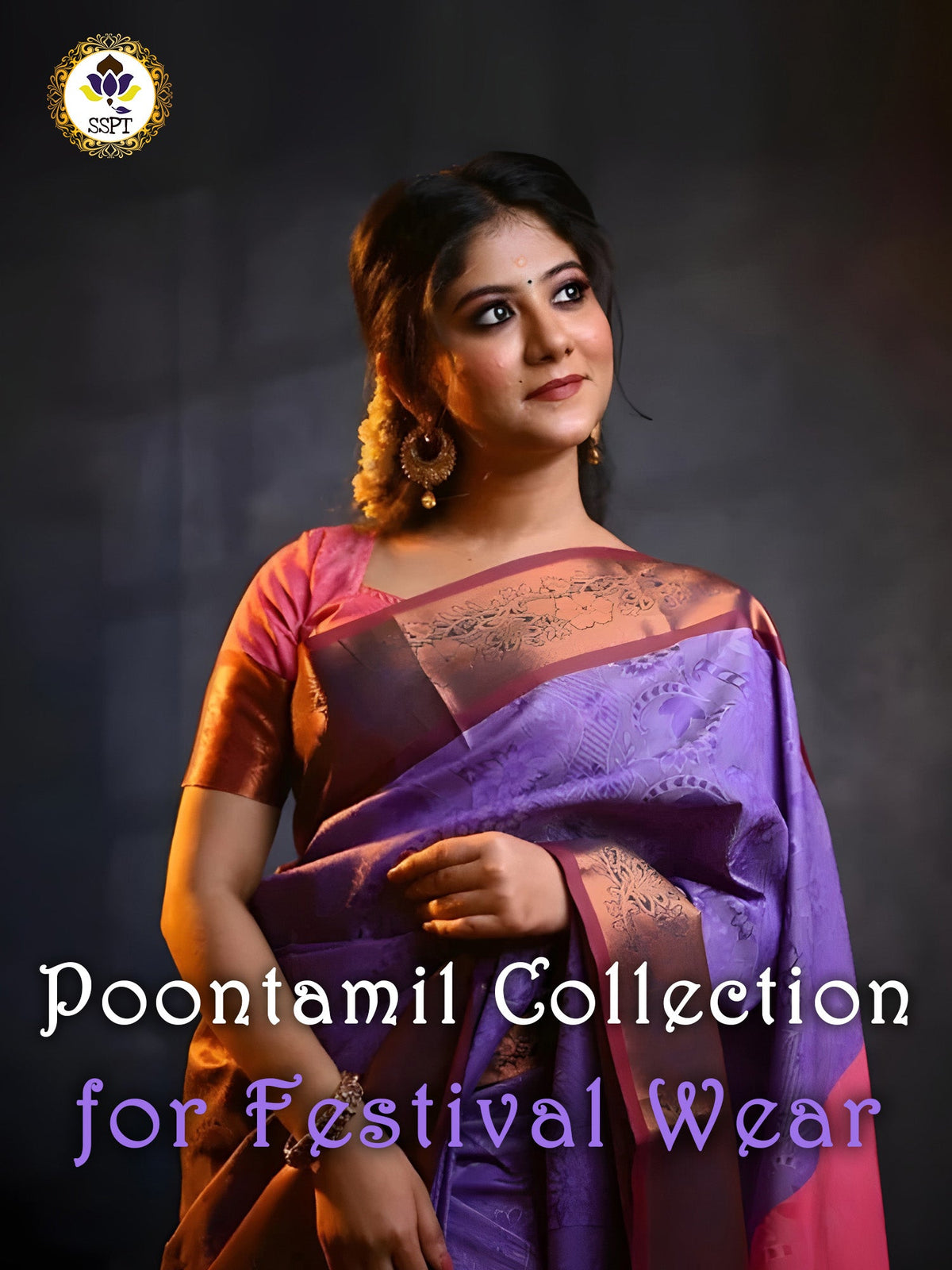 Poontamil Collection (Gift Saree's) with elegant traditional South Indian design and soft lightweight fabric.