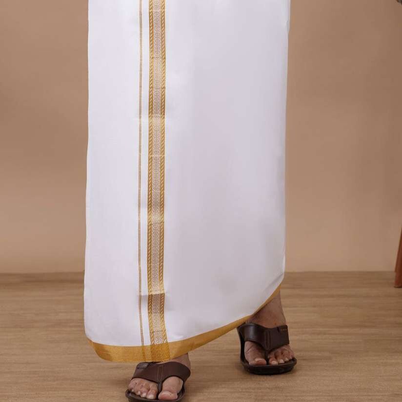 Premium Dhotis Collection for men featuring elegant traditional design in soft lightweight fabric.