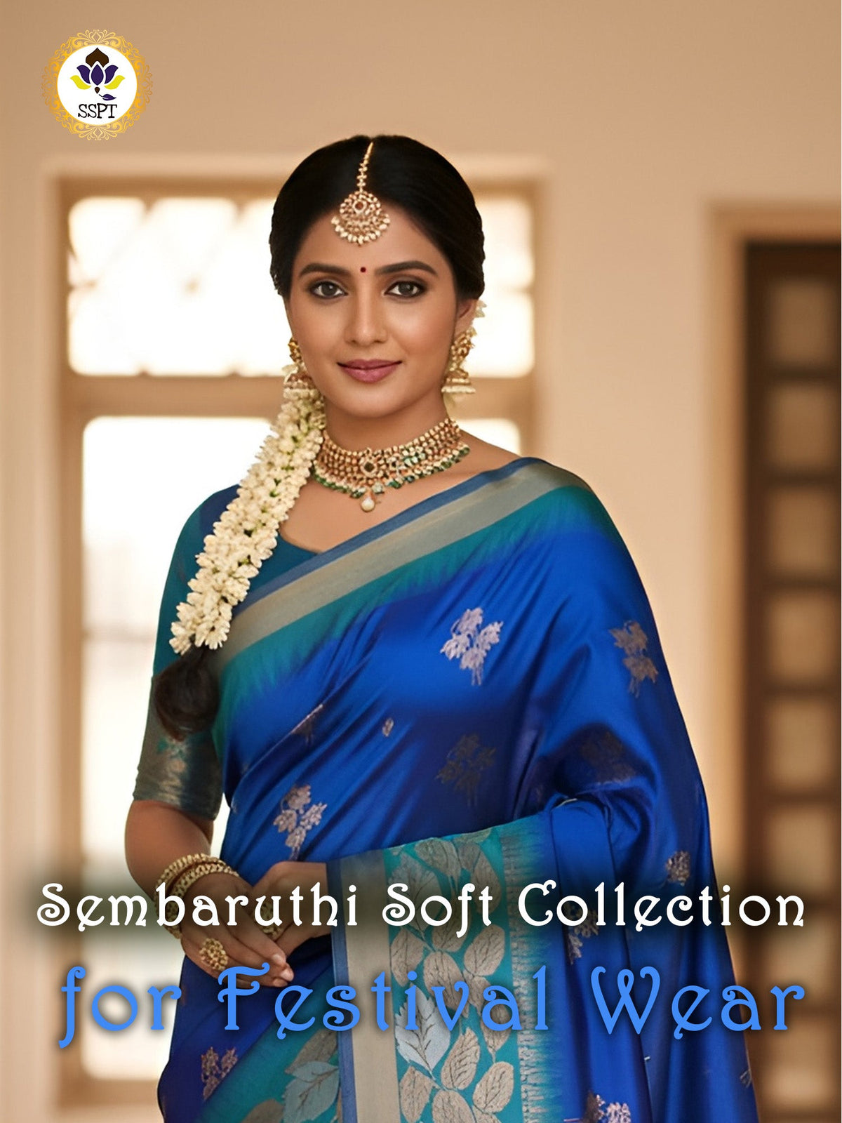 Sembaruthi Soft Silk Saree with elegant zari work for festive wear