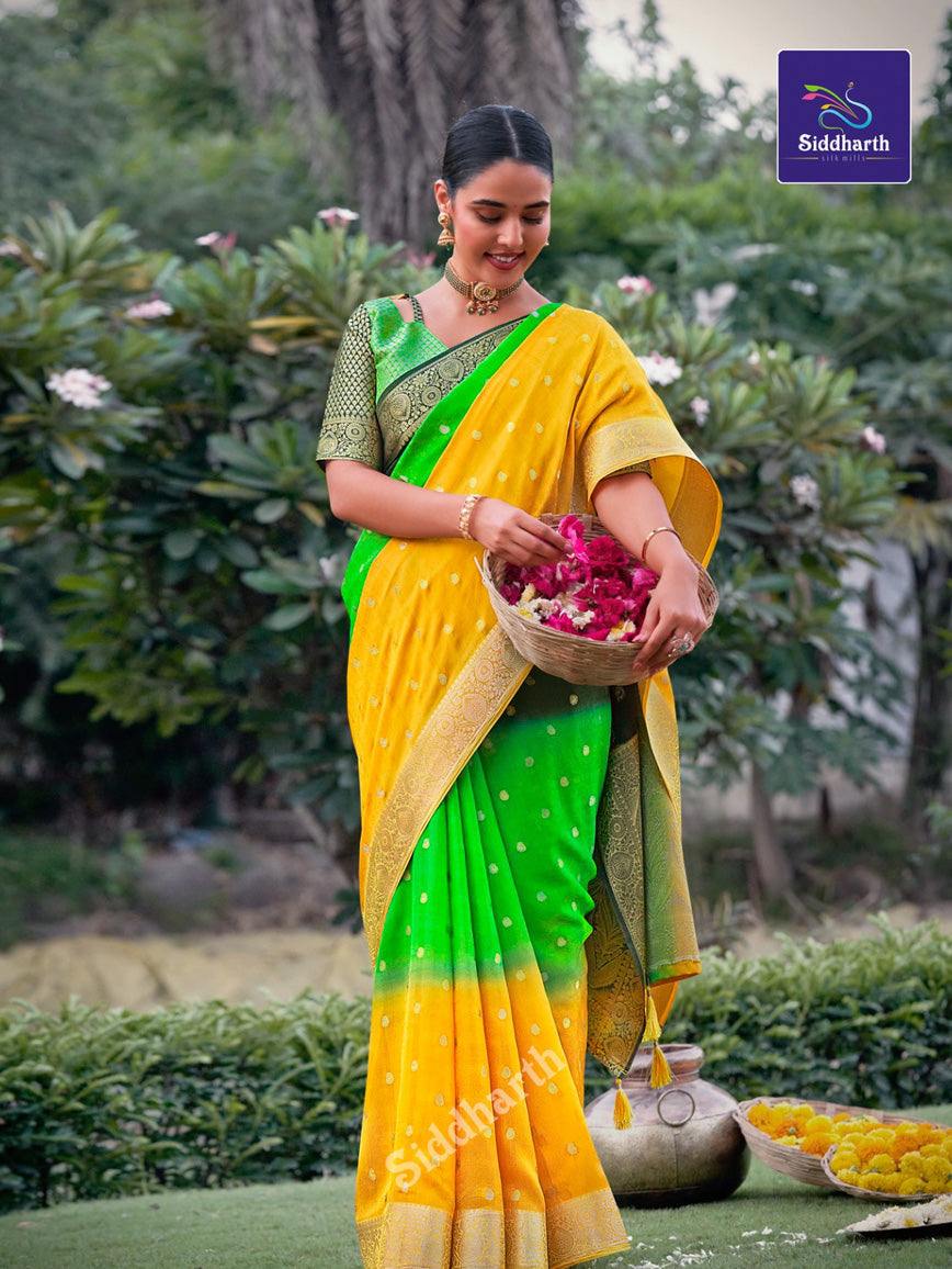 Siddharth Half & Half Silk Saree with elegant zari work for weddings