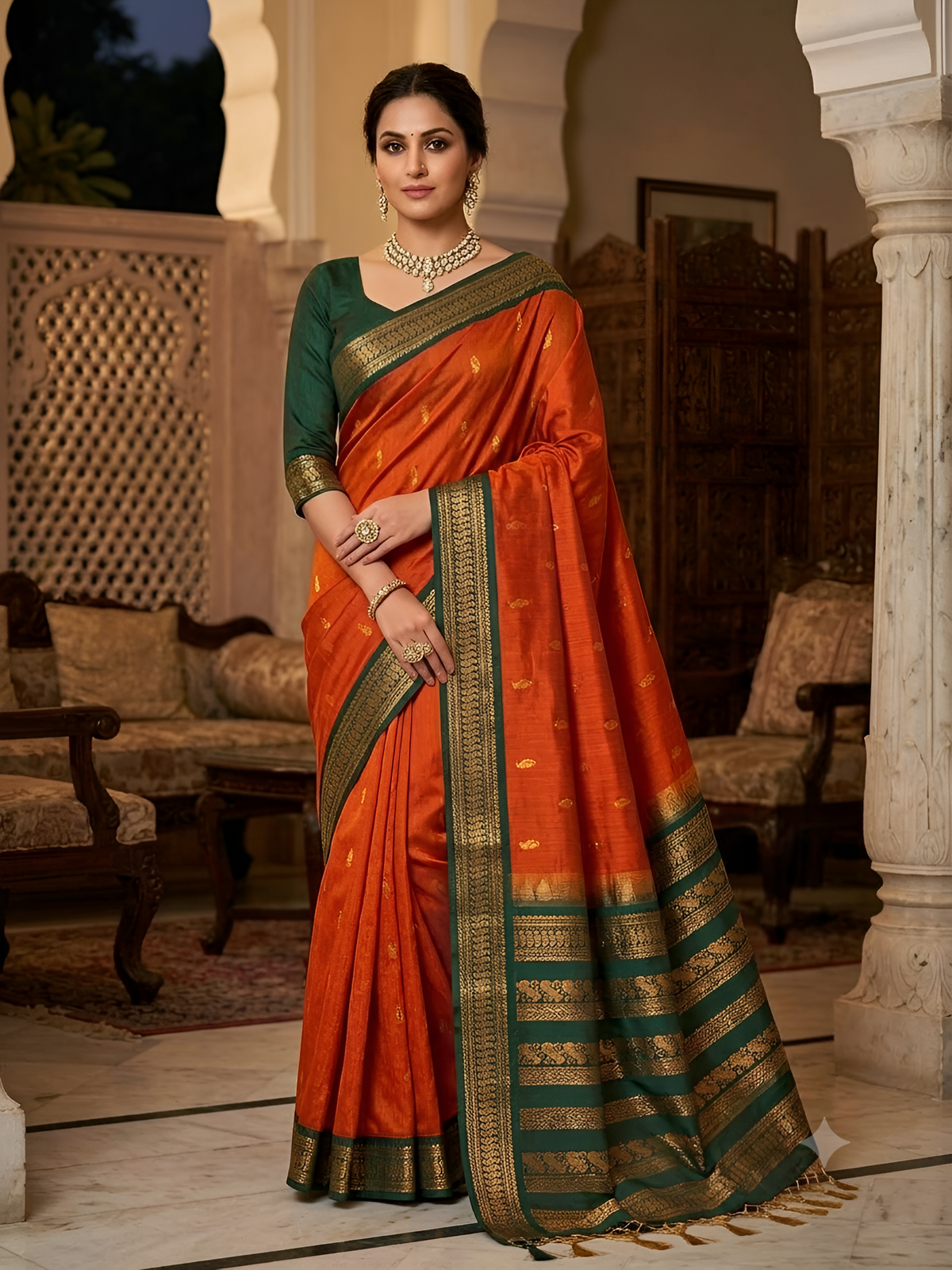 Kalyani Cotton Saree with |Zari Border for Women| KY35