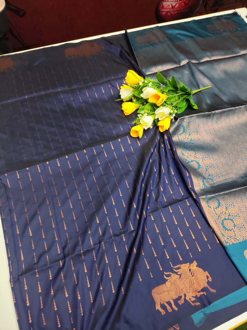 Black Fantacy Soft Silk Saree BG07