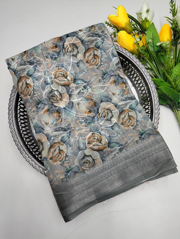 Premium Linen Saree(Work Saree)  LL20