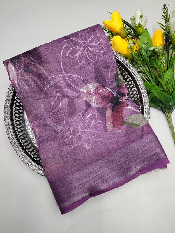 Premium Linen Saree(Work Saree)  LL21
