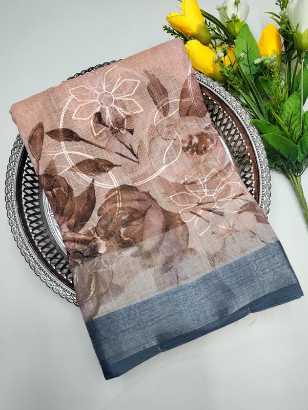 Premium Linen Saree(Work Saree) LL25
