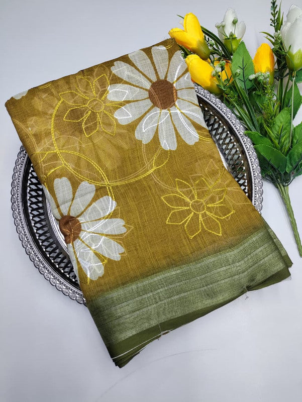 Premium Linen Saree(Work Saree) LL26
