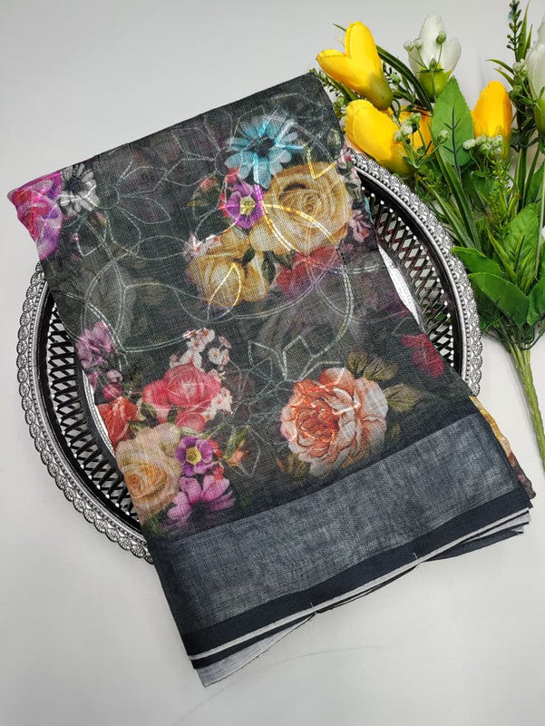 Premium Linen Saree(Work Saree)  LL27