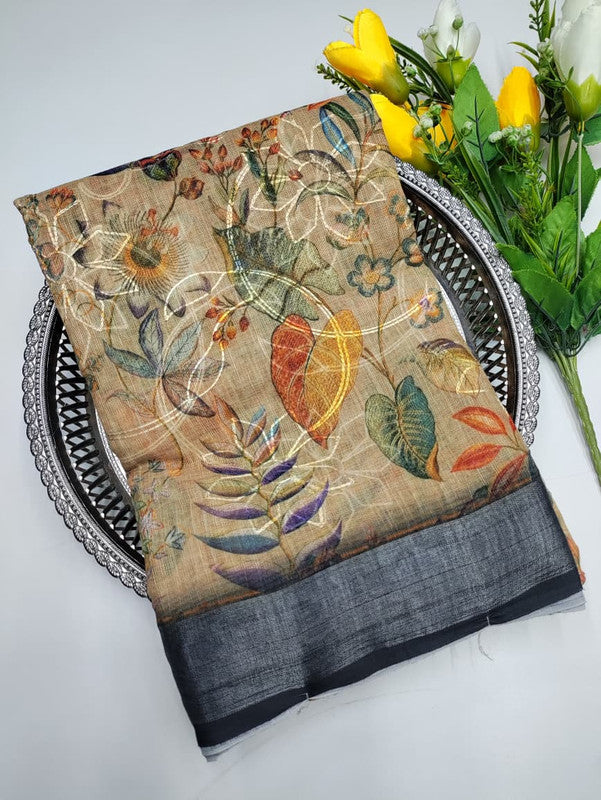 Premium Linen Saree(Work Saree)  LL36