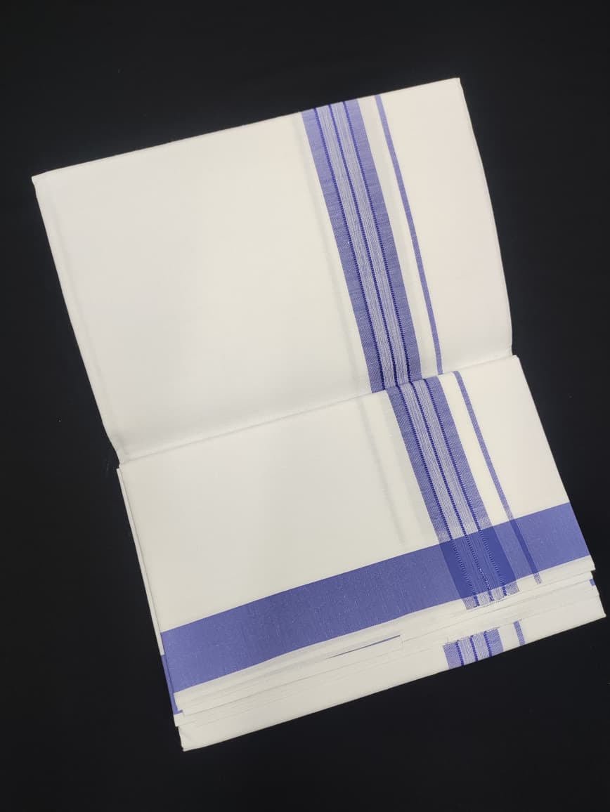 Cotton White Dhoti | Fancy Border | 2 Mtrs