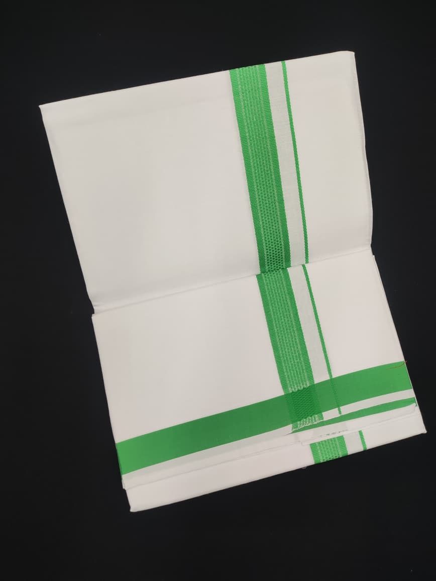 Cotton White Dhoti | Fancy Border | 2 Mtrs