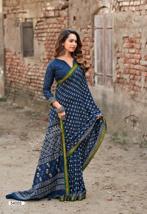Siddhanth Blue Libas Fancy Saree | Zari Work | SD24