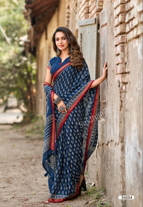 Siddhanth Blue Libas Fancy Saree | Zari Work | SD23