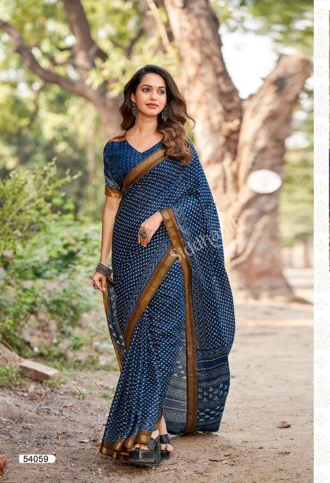 Siddhanth Blue Libas Fancy Saree | Zari Work | SD22