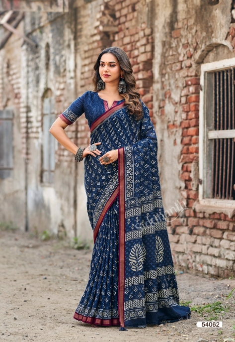 Siddhanth Blue Libas Fancy Saree | Zari Work | SD20