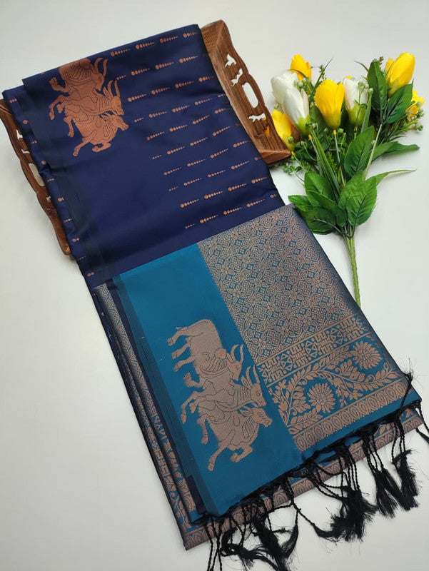 Black Fantacy Soft Silk Saree BG07