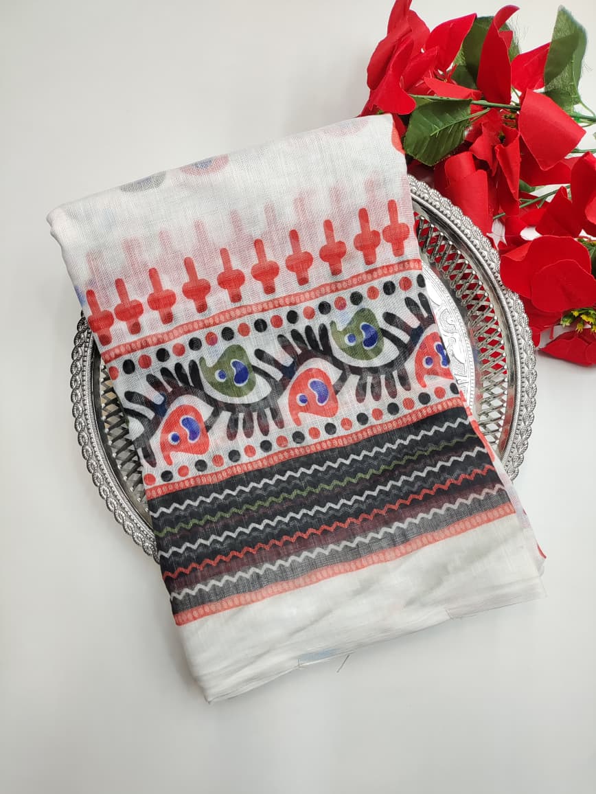 White Leaf Saree (Diwali sale) WF03