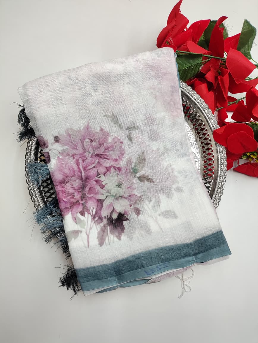 White Leaf Saree (Diwali sale) WF34