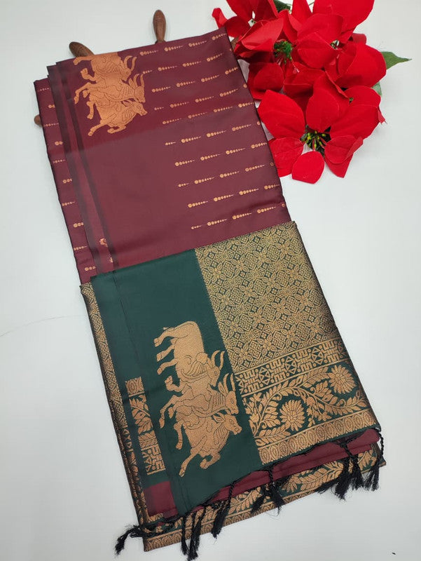 Black Fantacy Soft Silk Saree_B16
