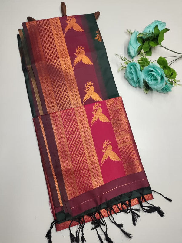 Parrot Soft Silk Saree KTM22