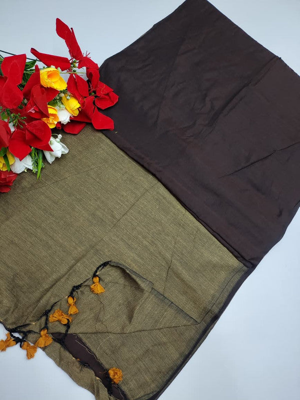 Jaipur Plain Cotton Saree JE56