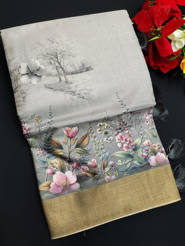 Ivory Silk Saree VY02