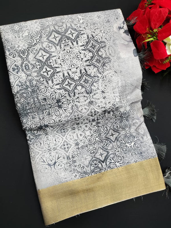 Ivory Silk Saree VY10