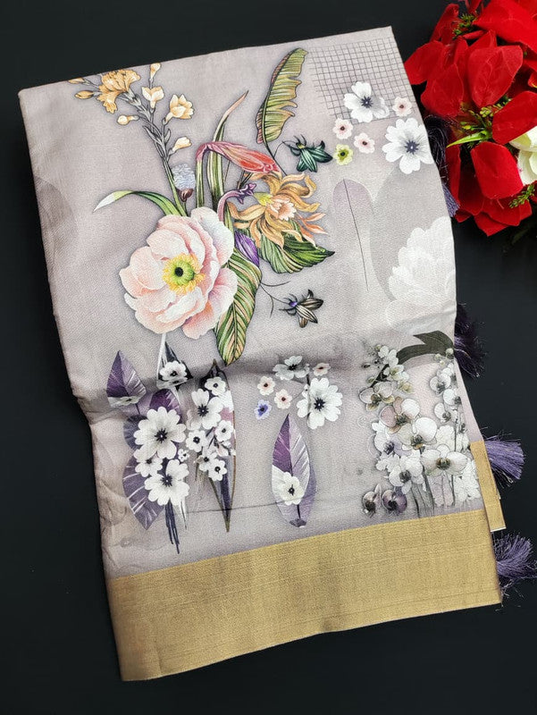 Ivory Silk Saree VY09