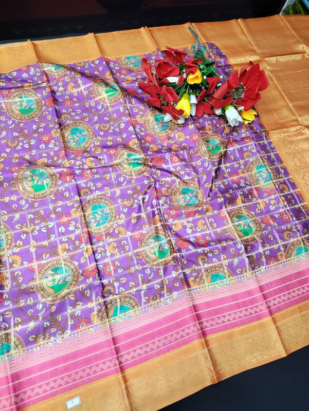 Mysore Crepe (Antique print)+Jute Bag Free MT136