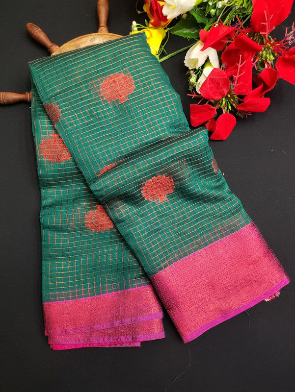Varanasi Check Jari Butta Saree VK11