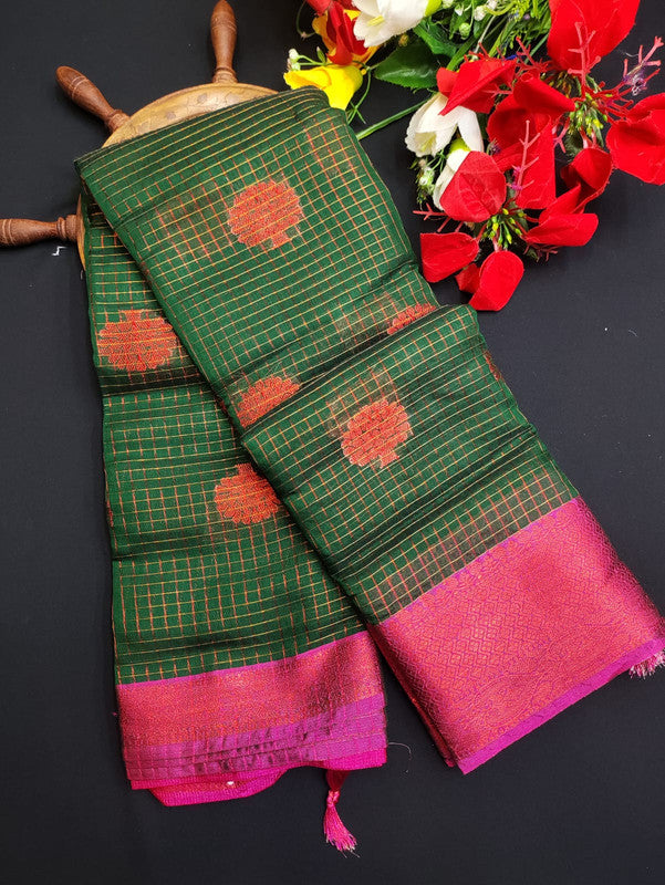 Varanasi Check Jari Butta Saree VK10