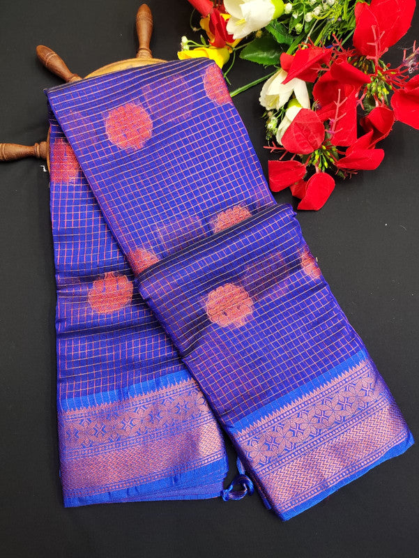 Varanasi Check Jari Butta Saree VK15