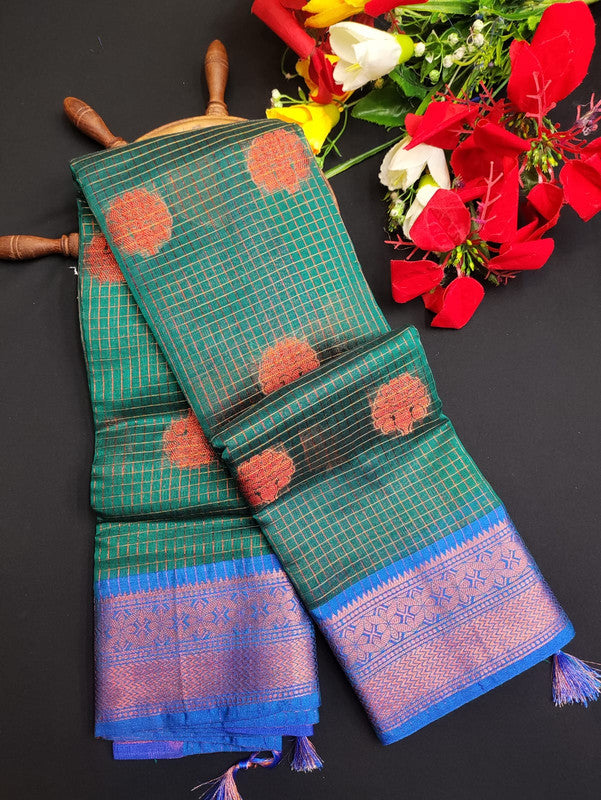 Varanasi Check Jari Butta Saree VK19