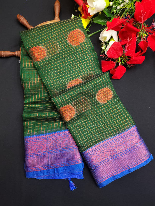 Varanasi Check Jari Butta Saree VK21