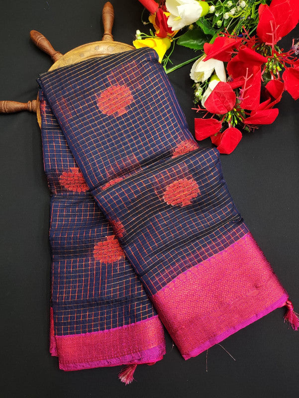 Varanasi Check Jari Butta Saree VK22