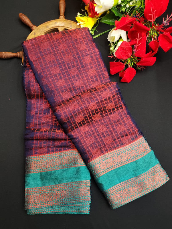 Varanasi Check Jari Butta Saree VK24