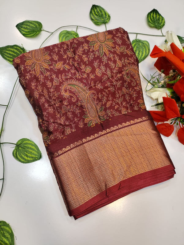 Chocolate Silk Saree CH32
