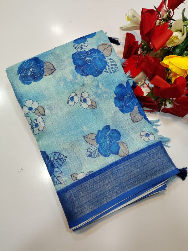 Bhiwandi Linen Saree for women in soft premium linen fabric with elegant traditional weaving suitable for office wear and festive occasions. Full Image View