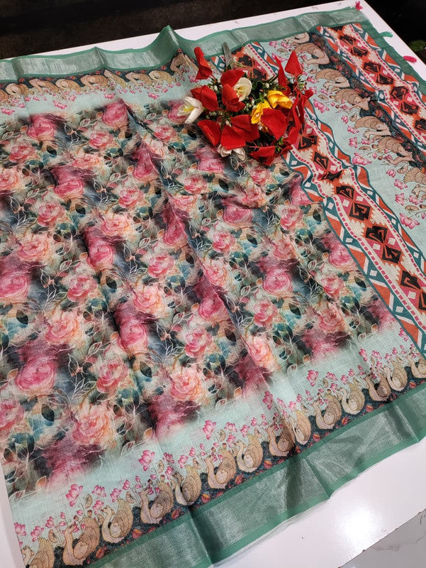 Bhiwandi Linen Saree BW32