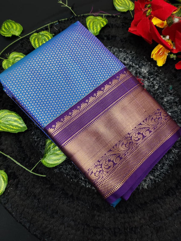 Muhurtham Semi Silk saree for women with elegant traditional design and rich semi silk fabric suitable for weddings bridal wear and festive occasions, Front View Image
