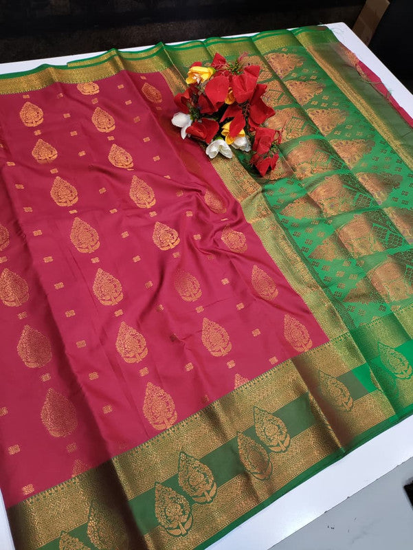 Mithra Soft Silk saree for women featuring elegant soft silk fabric with graceful traditional design suitable for weddings receptions and festive occasions, Full View