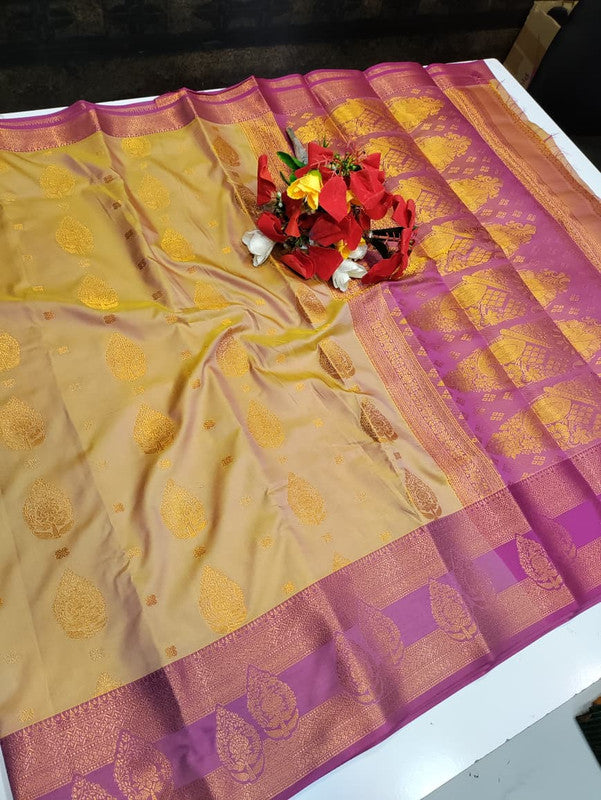 Mithra Soft Silk saree for women featuring elegant soft silk fabric with graceful traditional design suitable for weddings receptions and festive occasions, Full View