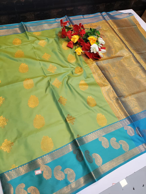 Vani Soft Silk Collection saree in elegant traditional soft silk design for wedding and festive wear from Sri Sakthi Pugazh Tex Salem Tamil Nadu