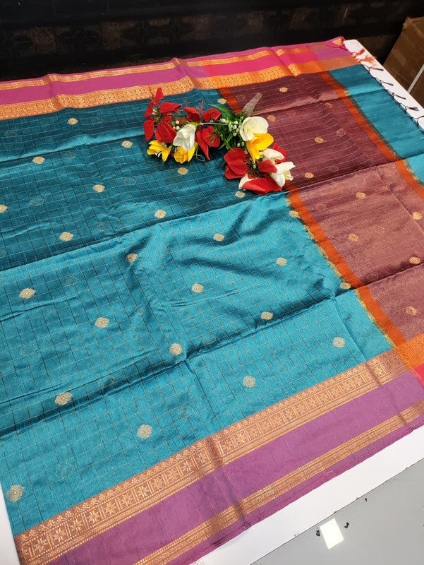Varanasi Fancy Checked Saree FV17