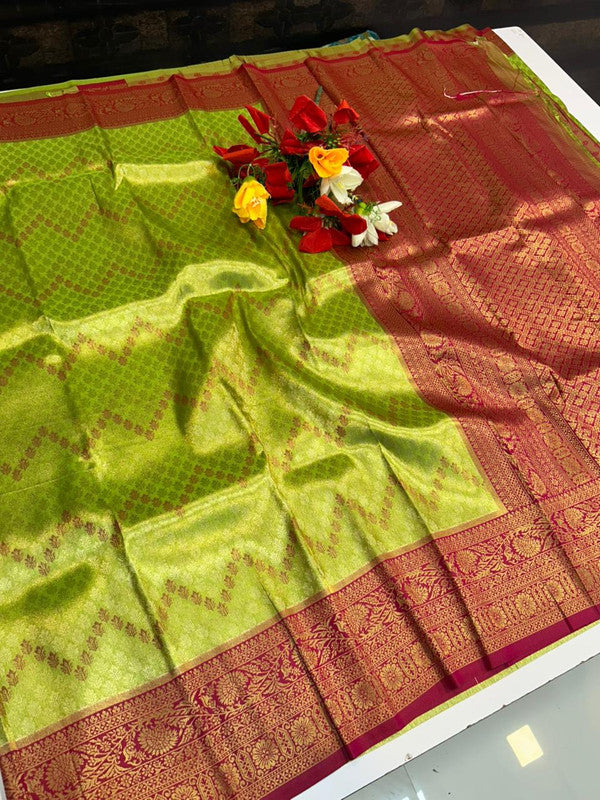 Premium Wedding Korvai Tissue saree for women featuring rich traditional bridal design in elegant tissue fabric suitable for weddings muhurtham and festive occasions