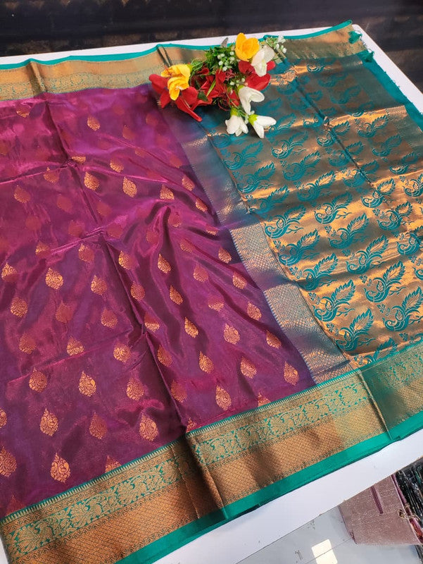 Premium Velvet Silk Saree with Zari Work for Wedding Wear